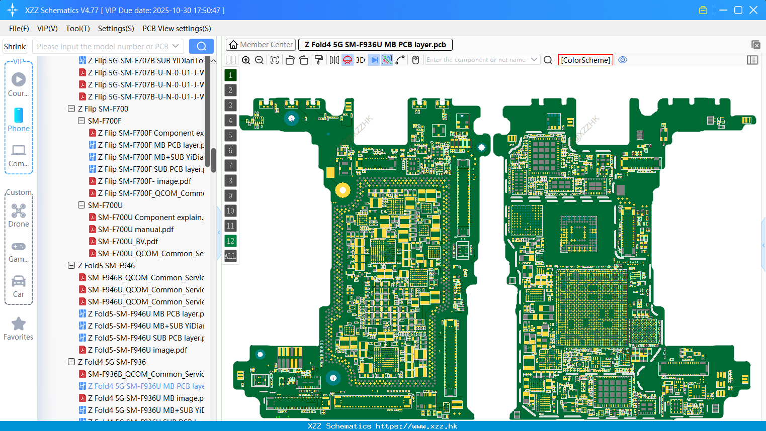 Samsung Z Fold4 5G SM-F936U MB PCB Layer